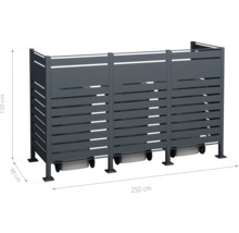 Box na smetné nádoby s rozmermi 250 x 150 x 90 centimetrov