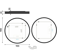 LED okrúhle zrkadlo s osvetlením Nimco ZP 31000 Ø 90 cm IP 44