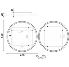 LED okrúhle zrkadlo s osvetlením Nimco ZP 28000 s dotykovým senzorom IP 44