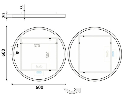 Rozmery okrúhleho zrkadla