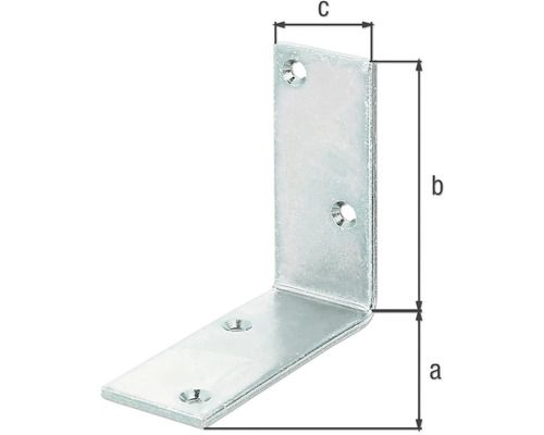 Rohový spoj s rozmermi a, b a c