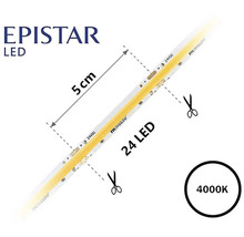 LED pásik Epistar s označením na strihanie každých 5 cm a 24 LED diód
