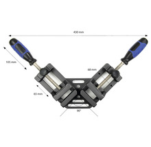 Rohová svorka s rukoväťami a rozmermi