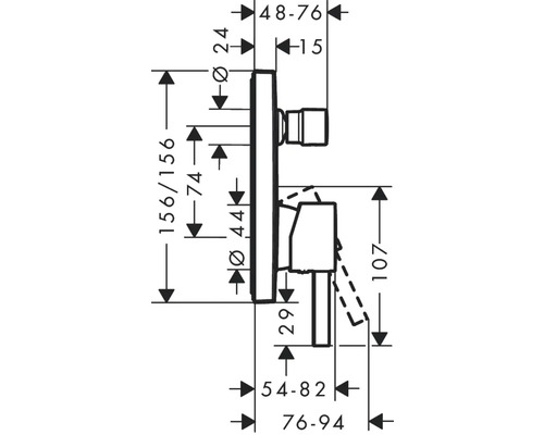Technický výkres armatúry s rozmermi