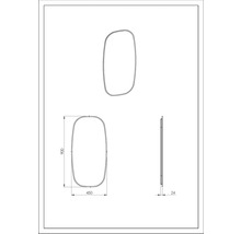 Kúpeľňové zrkadlo s osvetlením v ráme Jungborn Diamond 45 x 90 cm IP 44