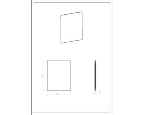 Technický nákres sprchového stenového systému s rozmermi