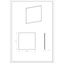 Zrkadlo do kúpeľne s osvetlením v ráme Jungborn Square 80 x 80 cm IP 44