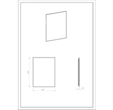 Zrkadlo do kúpeľne s osvetlením v ráme Jungborn Square 60 x 80 cm IP 44