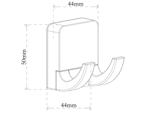 Technický nákres dvojitého vešiaka na kabáty s rozmermi