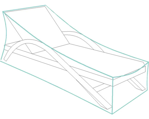 Nákres dreveného ležadla pre vonkajšie použitie
