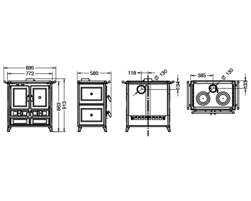 Technický nákres kachlí s rozmermi