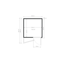 Drevený záhradný domček Bertilo Concept Office antracit 234x225 cm