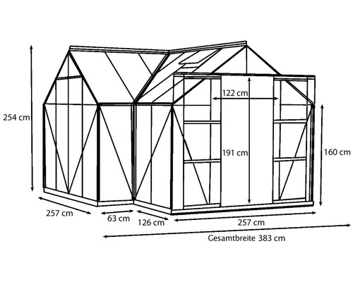 Obrázok skleníka s rozmermi