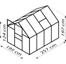 Skleník Vitavia Venus 5000 polykarbonát 4 mm 195x257 cm hliník vr. základového rámu
