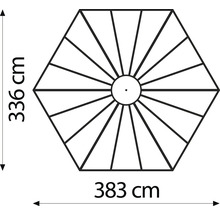 Skleník Vitavia Galaxis 9000 kombinácia skla a polykarbonátu 336x383 cm biely vr. základového rámu