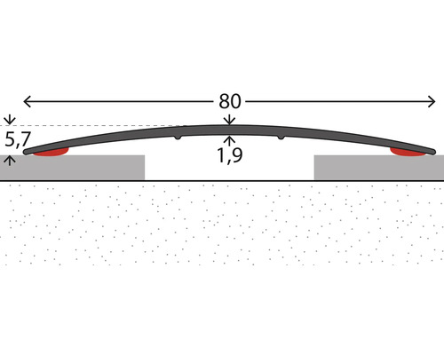 Technický výkres dverovej rampy s rozmermi.