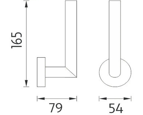 Technický výkres držiaka na uteráky s rozmermi