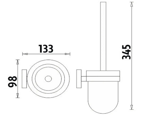 Technický nákres WC súpravy s rozmermi