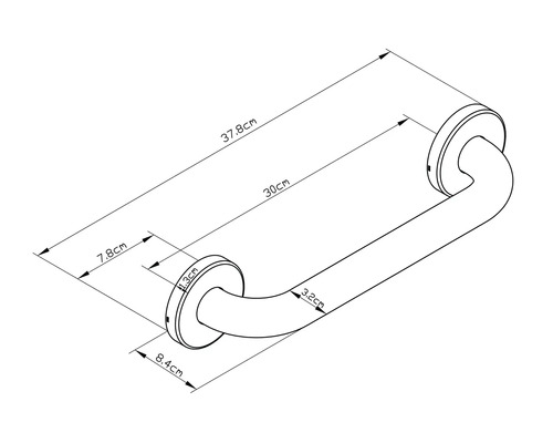 Technický nákres držadla s rozmermi