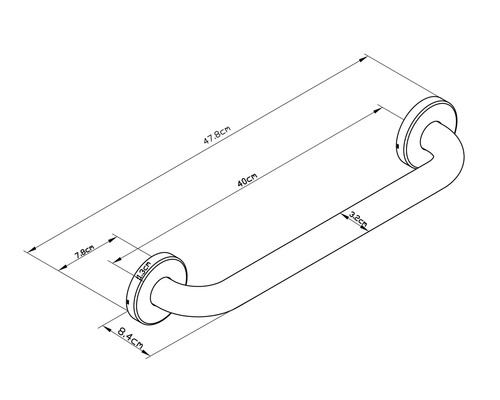 Nákres madla s rozmermi