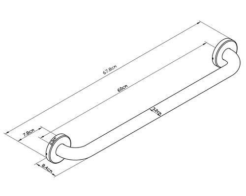 Technický nákres držadla s rozmermi